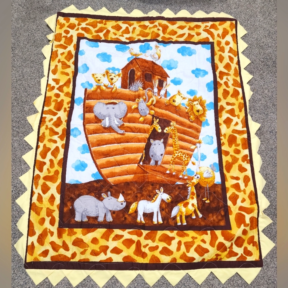 Noah's ark handmade baby blanket